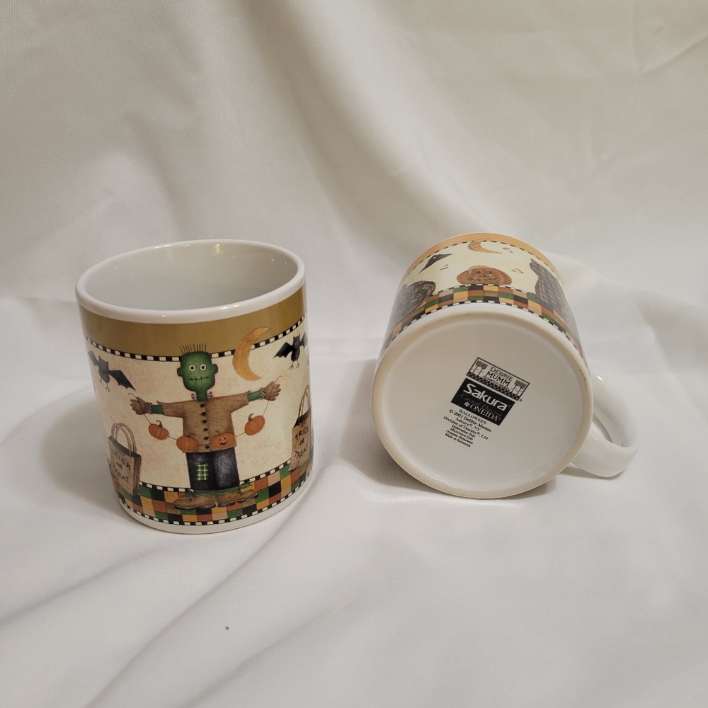 Sakura Debbie Mumm 2001 Fall coffee mugs Halloween stoneware - Picture 4 of 4